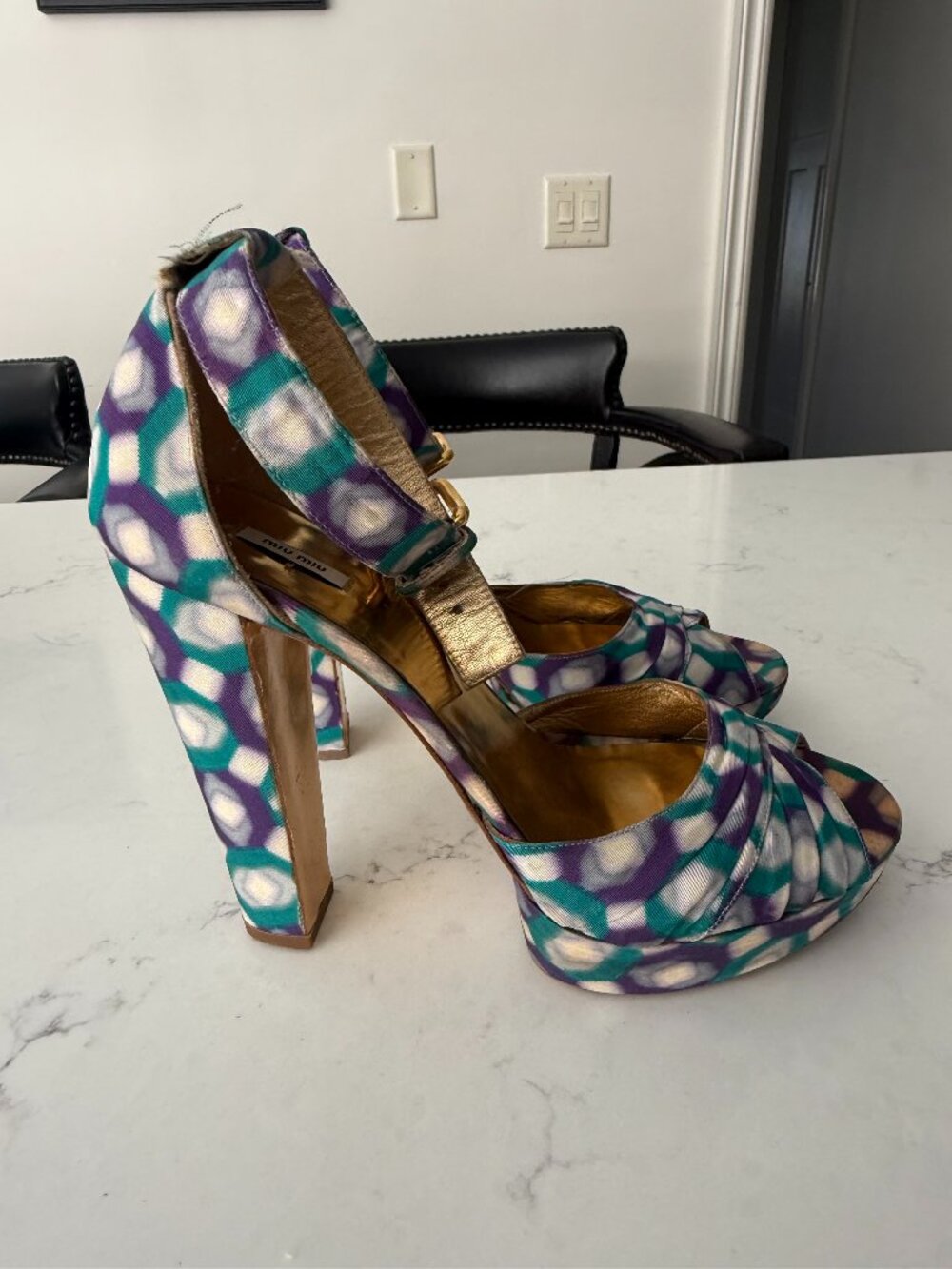 Miu Miu multicolor platform sandals